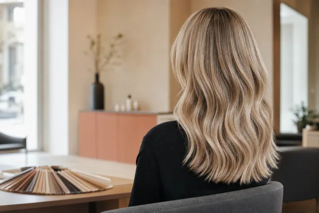 Capelli biondo beige multidimensionali con highlights luminosi e sottili