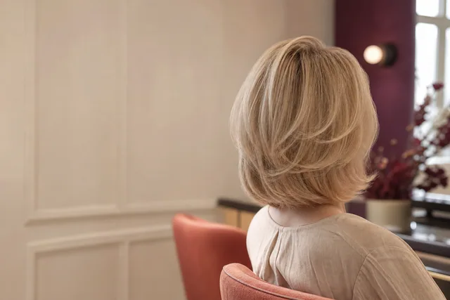 Capelli fini acconciati con leggerezza e contorno pieno