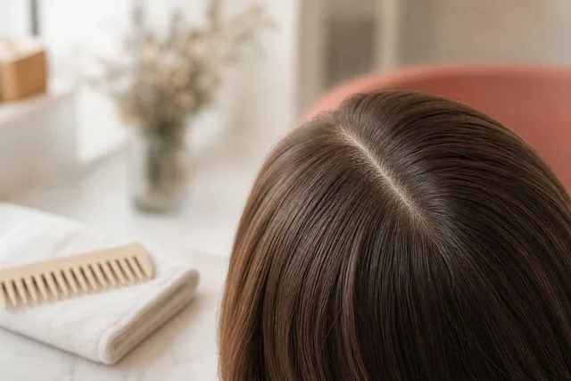 Gründliche Haarwäsche mit sanfter Massage am Ansatz