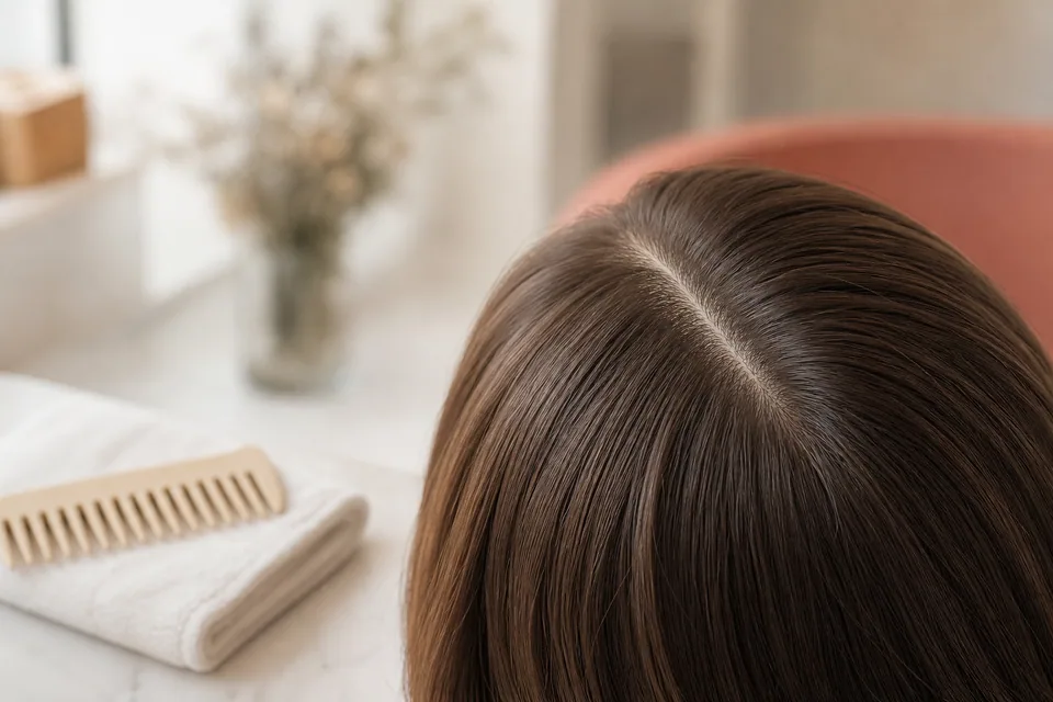 Gründliche Haarwäsche mit sanfter Massage am Ansatz